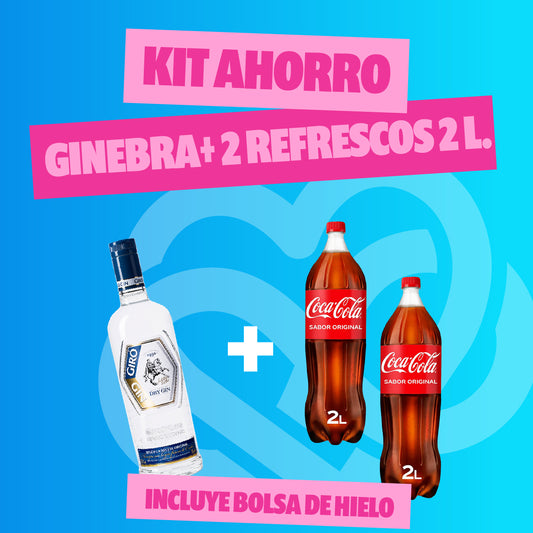 Kit Ahorro Ginebra + 2 Refrescos + Hielo